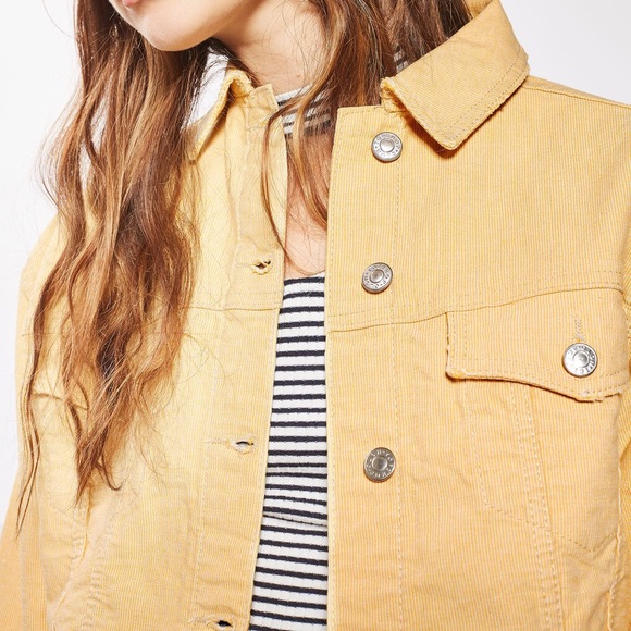 Topshop Moto Cropped Yellow Denim Jean 